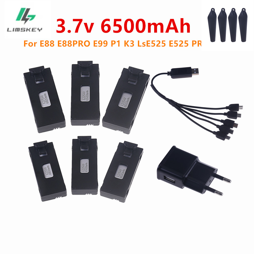 Eachine Drone E58 - แบตเตอรี่ลิโพ 3.7V 6500mAh พร้อมที่ชาร์จ สำหรับ E88
