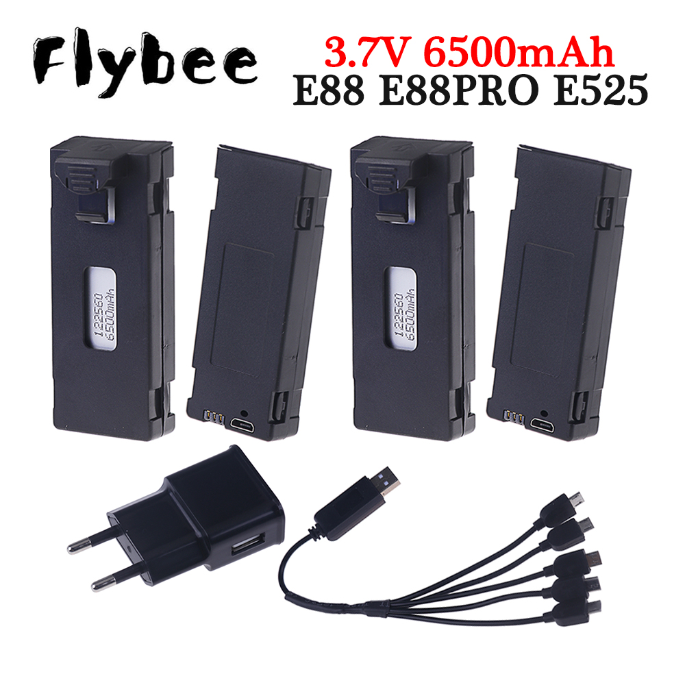 Eachine Drone E58 - แบตเตอรี่3.7V 6500mAh แบบชาร์จไฟได้เครื่องชาร์จสำหรับโดรนอาร์ซี E88 E88PRO E99